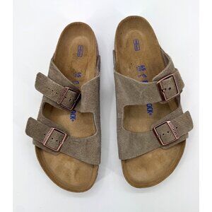 Birkenstock Arizona Soft Footbed Suede Sandals Mens 45 M12 Brown Copper Buckles